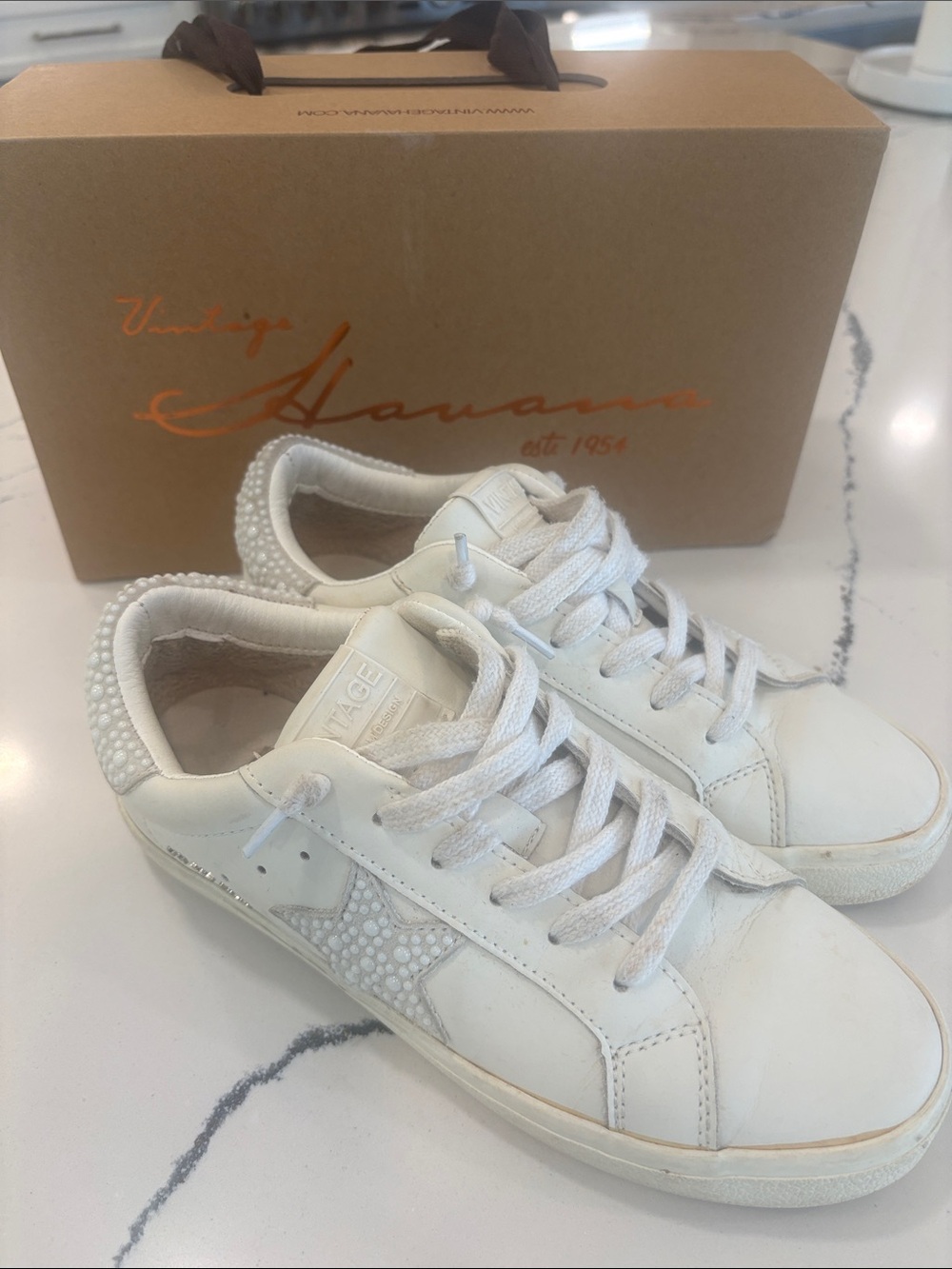 Vintage Havana Dayna Sneakers with Star and Beaded Details sz. 7 1/2